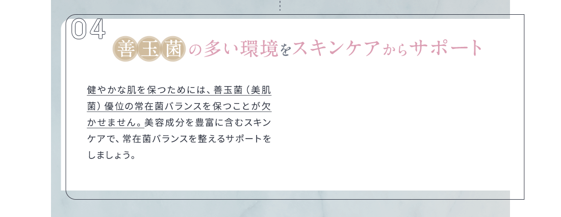 善玉菌の多い環境をスキンケアからサポート
