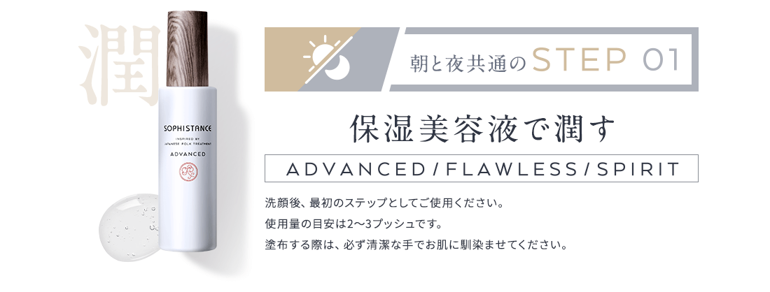 保湿美容液で潤す